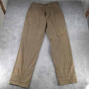 Vtg Polo Ralph Lauren Pants Mens 32x35 Brown Khaki Button Fly Made USA Chino - Picture 1 of 9