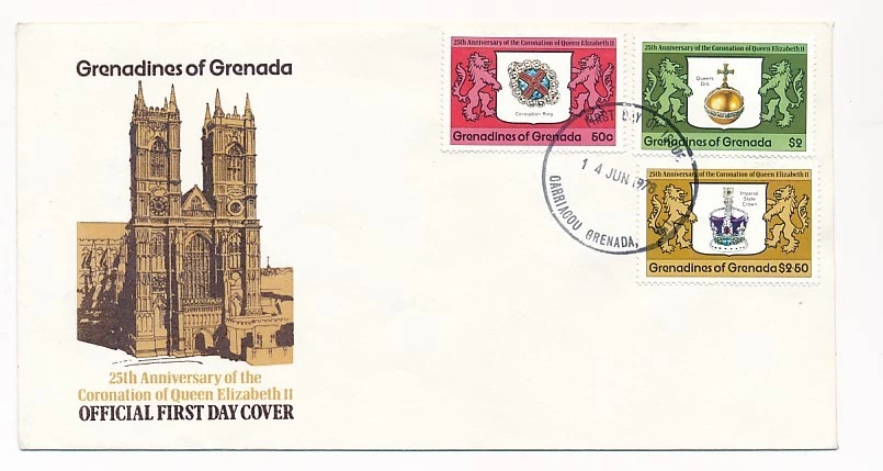 D90035 25th Anniversary of the Coronation of Queen Elizabeth II FDC Grenada - Image 1 of 1