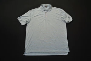 Peter Millar Golf Polo Shirt Large L Blue Stripes La Jolla Country Club LJCC - Picture 1 of 4