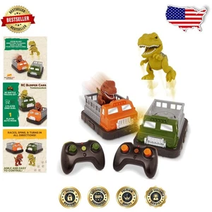 Paquete de 2 coches parachoques de control remoto con Tarbosaurus - modos de batalla y juego automático - Imagen 1 de 9