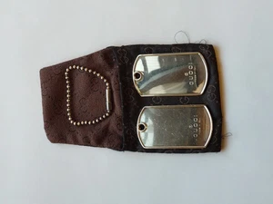 GUCCI Dog Tag Mini Plate Crest Necklace Pendant Charm Casual Style Silver 925 C9 - Picture 1 of 4