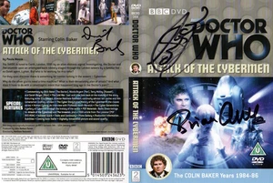 Doctor Who: Angriff der Cybermen DVD Cover signiert von Colin Baker + 2 - Bild 1 von 1