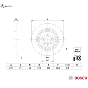 2x BRAKE DISC 0 986 479 G98 FOR VOLVO B3154T5/3154T10/3154T9/3154T2 1.5L 3cyl - Picture 1 of 9