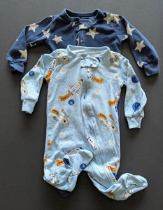 Set of 2 Size: 6 Months Organic Cotton Spaceship, Stars Infant Sleepwear - Picture 1 of 7