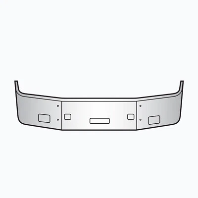 Parachoques Peterbilt 386 - 16" cromado con recorte central y recortes de luz antiniebla EE. UU. Foto 1 de 2