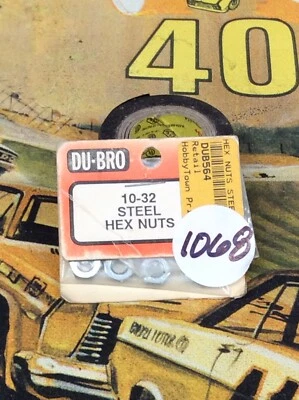 DUBRO 564 Steel Hex Nut: {10-32x4Pc.} NewInPack USA Shipped - Image 1 of 2