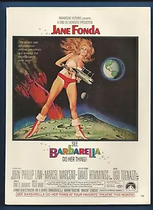 Vintage 1968 Barbarella Classic Sci-Fi Jane Fonda ad - Picture 1 of 1