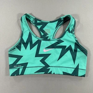 Nike Pro Sports Bra Green Dri-Fit Active Wear Gym Fitness Womens Medium - Picture 1 of 7