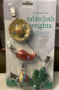Boston Warehouse Fiesta Party Mexican Tablecloth Weights Clips New Set Of 4 2002 - Picture 1 of 4