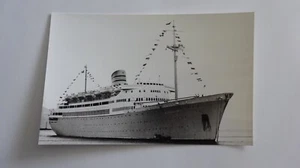 Bergensfjord Ozean Liner Kreuzfahrtschiff schwarz & weiß Foto J176 - Bild 1 von 2