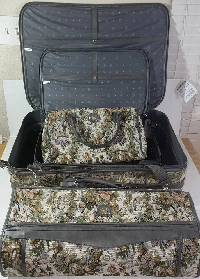 Vintage Diane von Furstenberg Tapestry 4 Piece Luggage Signature Set - Image 1 of 4