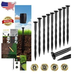 Durable Plastic Landscape Edging Stakes - 8-Inch Spikes for DIY Projects - Picture 1 of 9