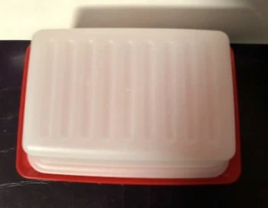 Tupperware Impressions Butter Buddy Cream Cheese 1 pound Dish Red New - Picture 1 of 3