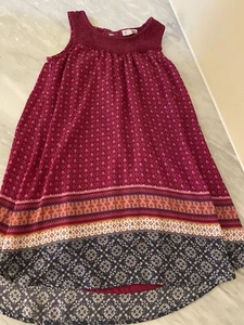 Eyeshadow Girls Sleeveless Tank Dress Lace MAGENTA Size 8 EUC - Picture 1 of 5