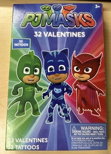 PJ Masks 32 Valentines Day Cards 8 Heroic Designs! Chameleon Cat's Whiskers Love - Picture 1 of 3