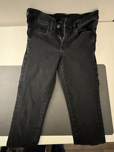 Size-8 American Eagle Women Real Old Jeans Short Distressed Jeans Black - Picture 1 of 17