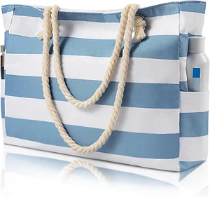 Strandtaschen für Damen - große Strandtaschen mit Reißverschluss wasserdicht sanddicht Swim Po - Bild 1 von 11