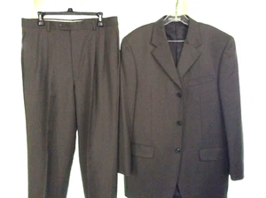 MEN'S SZ 40 L 34 W SUIT J. FERRAR CHOCOLATE BROWN SMOOTH JACKET PANTS 2PC. SET - Picture 1 of 15