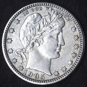 1905-P "HIGH GRADE" Barber Silver Quarter Dollar 25C - COINGIANTS - - Picture 1 of 2