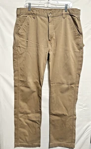 Carhartt Carpenter Hose Beige Baumwolle Flatfront Herren Größe 38x34 - Bild 1 von 10