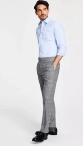 B by Brooks Brothers Men's Classic Fit Suit Dress Pants Grey Plaid 30 x 30 - Picture 1 of 2