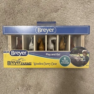 Breyer Stablemate Play and Go Holz Tragetasche mit 6 Pferden - Bild 1 von 5