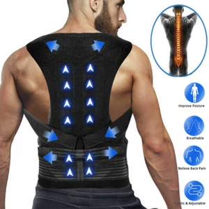 Corrector de postura ajustable soporte para espalda baja cinturón chaleco térmico - Imagen 1 de 14