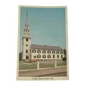 Postal Iglesia de la Trinidad construida 1726 Newport Rhode Island coche antiguo de colección A673 - Imagen 1 de 2