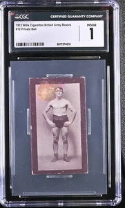1913 Wills Scissors British Army Boxers #10 Private Bell - CGC 1 Poor - Picture 1 of 2