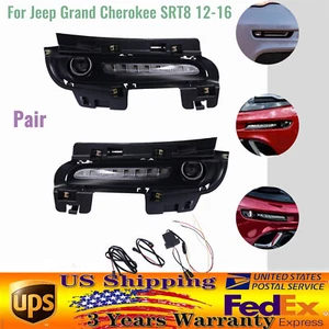 1 Pair?Fog?Lights DRL For?Jeep Grand Cherokee SRT8 2012 2013 2014 2015 2016 L+R - Picture 1 of 24