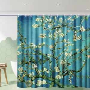 72"L×72"H Shower Curtain Set with Hooks Almond Blossom by Vincent Van Gogh - Picture 1 of 8