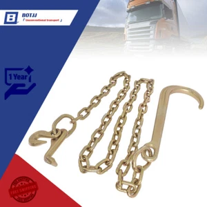 5/16 x 6 FT Grade 70 Tow Chain 15" J Hook R J T Cluster Hook Recovery Wrecker - Picture 1 of 7