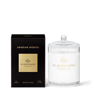 Arabian Nights White Oud 380g Triple Scented Soy Candle Glasshouse Fragrances