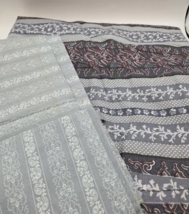 Vintage Fabric Lot 7+ yds Quilting Cotton Sewing Gray Stripes RJR & VIP - Picture 1 of 5