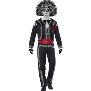 Smiffys Deluxe Day of the Dead Se±or Bones Costume, Black (Size XL) - Bild 1 von 1