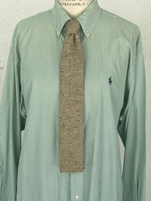 Vintage Rooster Tan/ Brown Fleck Tie Cotton Linen Summer Series - Image 1 of 4