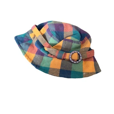 Sombrero de Mahattan Company Sombrero Cubo a Cuadros Multicolor Cuadros Cloche Estilo OSFM Acrílico Foto 1 de 3