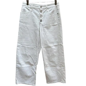 Skinnygirl Jeans Wide Leg High Rise Capri White Button Fly Women's Size 27/4 - Picture 1 of 7