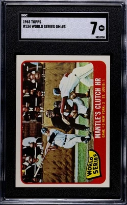 1965 Topps - Mantle's Clutch HR #134 - Game #3 World Series  SGC 7 - Image 1 of 2