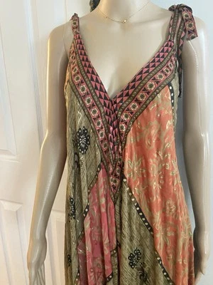 MT COLLECTION Mujer’s Harén Mono Seda Mameluco Pantalones Talla L Foto 1 de 4