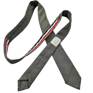 Thom Browne Skinny Wool Tie Necktie Black White Houndstooth 2” X 56” - Picture 1 of 20