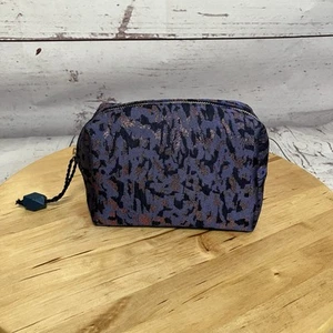 John Lewis Makeup Travel Small Bag Zip Closure Purple Metallic Print - Picture 1 of 10