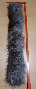 SilberfuchsPelzstreifen Kapuze Kragen Schal Echtfell Fuchs f. Jacke Parka Mantel - Bild 1 von 6