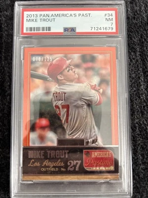 2013 PANINI AMERICA'S PASTIME #34 MIKE TROUT #35 /125 PSA 7 Pop 2 Only 8 Higher - Image 1 of 3