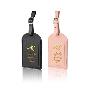 2pcs PU Leather Luggage Tags, Travel Baggage Tag with Adjustable Strap & Priv... - Picture 1 of 7