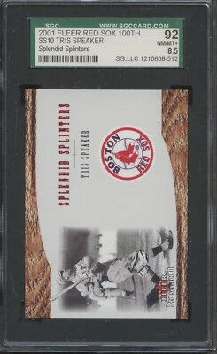 Altavoz Fleer Red Sox 100th Splendid Splinters #S10 Tris 2001 SGC 92 casi nuevo/como nuevo+ 8,5 Foto 1 de 2