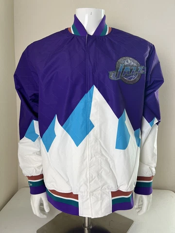 MITCHELL & NESS Men’s Utah Jazz Windbreaker Size 44 L ( NWOT ) Cover