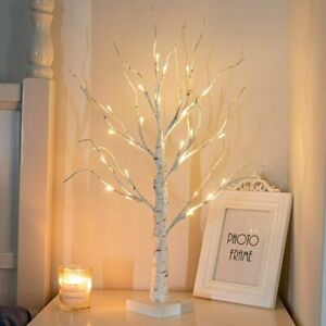 Birch Tree Table Lamp Christmas Party Bonsai Fairy Light Artificial Branch Decor