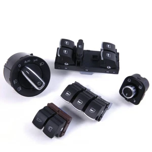 Chrome Headlight Side Mirror Window Trunk Switch Kit For VW 5ND941431BXSH - Picture 1 of 4