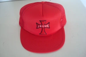 JESUS TRUCKER AÑOS 90 SNAPBACK DEADSTOCK GORRA GORRA VINTAGE A4 - Imagen 1 de 2